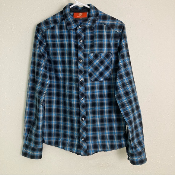 Merrell Other - Merrell Select Wick Button Up Shirt Mens Size S/P Blue/Black  Long Sleeve Plaid
